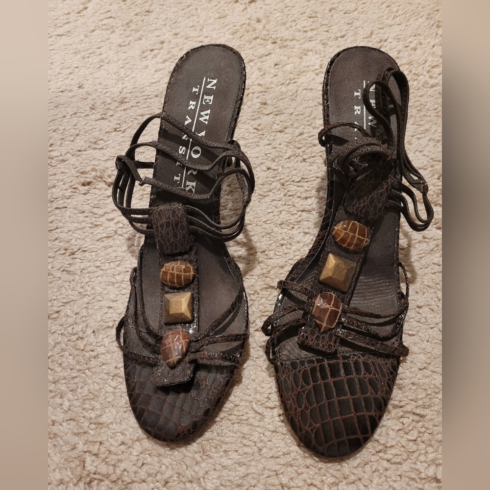 Brown high heels